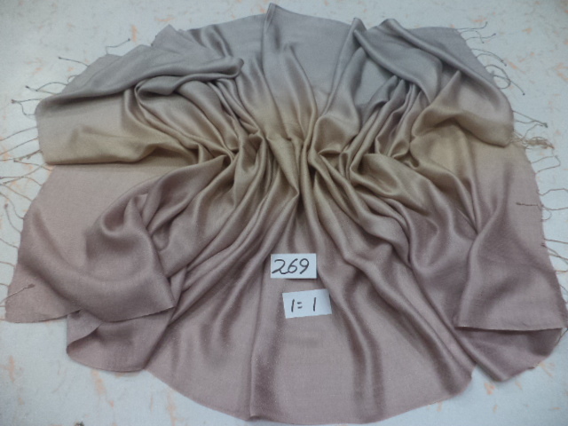 Silk Kattan Shaded Ombre Stoles - 70x200 Cm, 50% Silk 50% Viscose, Blue Color, Handmade, Fringe Closure, Suitable For Daily, Evening, And Prayer Use