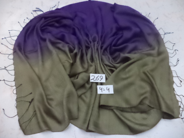 Silk Kattan Shaded Ombre Stoles - 70x200 Cm, 50% Silk 50% Viscose, Blue Color, Handmade, Fringe Closure, Suitable For Daily, Evening, And Prayer Use