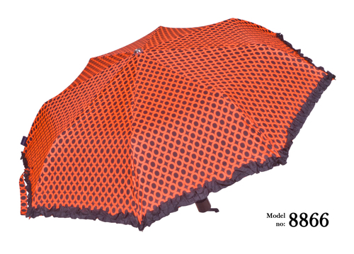 Orange Umbrella - Fabric Type: Water-Resistant Polyester Fabric