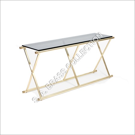 Handmade X Base Console Smoked Glass