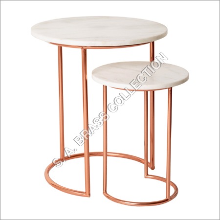 S A Brass Round Nesting Table