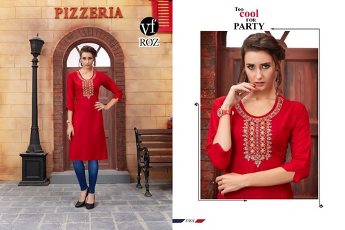 Blue Cotton Short Kurti
