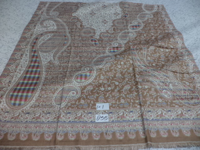 Jamawar Shawls - Viscose/acrylic, 100x200 Cm, Mix Color, Hand Made, Fringe Closure, Embroidered Pattern, Women's Wedding Shawl