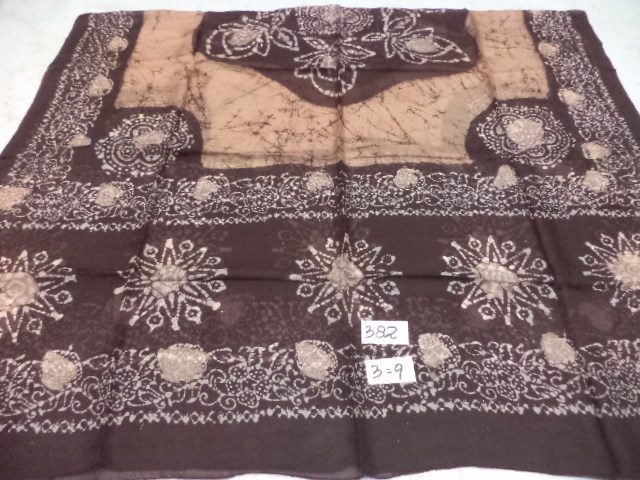 Yellow & Black Pure Silk Batik Printed Shawls