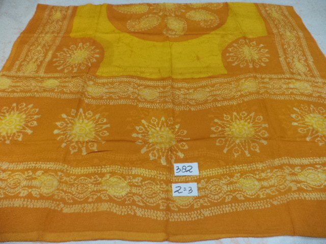 Yellow & Black Pure Silk Batik Printed Shawls