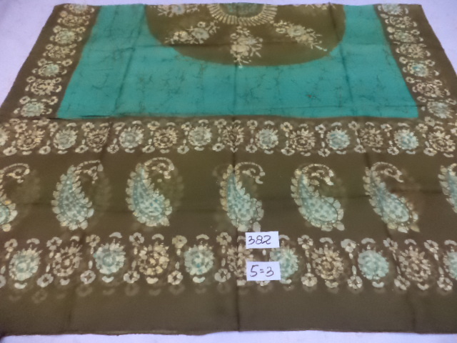 Yellow & Black Pure Silk Batik Printed Shawls