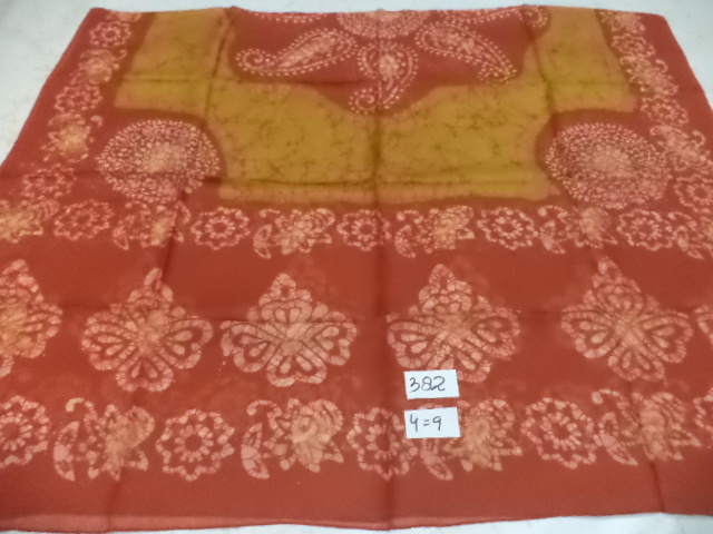 Yellow & Black Pure Silk Batik Printed Shawls