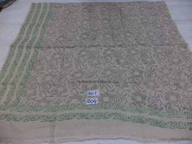 Fine Cotton Hand Block Printed Shawls - 100x200 Cms, White Color, Handmade With Fringe Closure