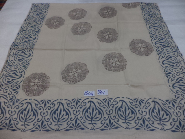 Fine Cotton Hand Block Printed Shawls - 100x200 Cms, White Color, Handmade With Fringe Closure