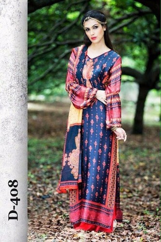 गोकुल जॉर्जेट साटन अनस्टिच कुर्ती फैब्रिक