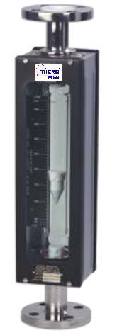 Micro Pre Temp Glass Tube Rotameter - Borosilicate Glass, Bottom to Top Flow Direction, Vertical Position Scale, Free Moving Float, Heavy Duty Design, Balanced Weight and Buoyancy