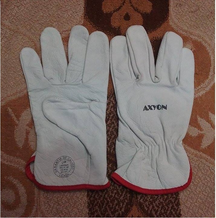 Chrome Leather Hand Gloves - Waterproof Grain Leather, 27 Cm Length, Yellow Color, Levels 3/1/2/2 Resistance | Durable, Comfortable Fit, Elastic Back