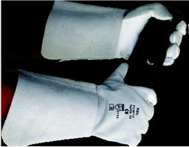 Chrome Leather Hand Gloves - Waterproof Grain Leather, 27 Cm Length, Yellow Color, Levels 3/1/2/2 Resistance | Durable, Comfortable Fit, Elastic Back