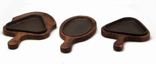 लकड़ी की सिज़लर आयरन प्लेट