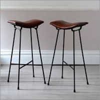 वुड विंटेज ब्रास बार स्टूल