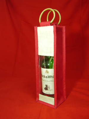 Printed Jute Bottle Bags