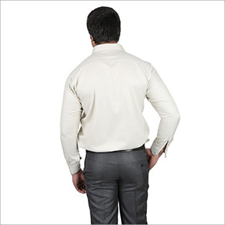 Flannel Cream Formal Shirt Front