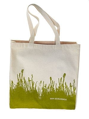 Off White Printed Cotton Shopping Bags