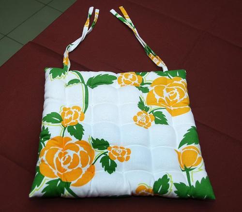 Chair Pads - Soft Cotton Blend, 40x40 cm | White and Green Color for Home Use