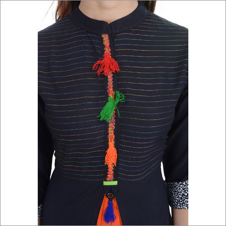 Black Block Print Kurti