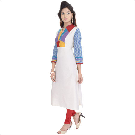 White Ladies Cotton Kurtis