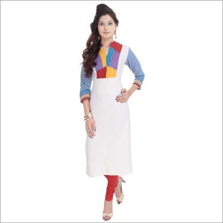 White Ladies Cotton Kurtis