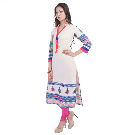 White Latest Kurti Designs