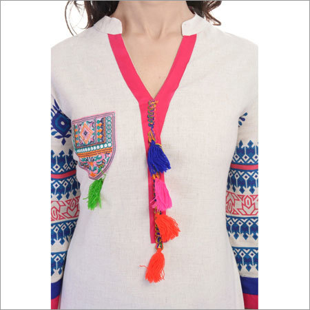 White Latest Kurti Designs