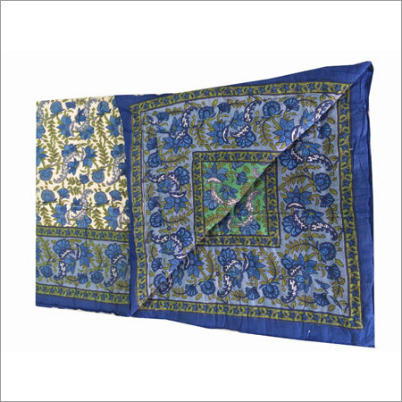 Blue Printed Single Bed Quilt