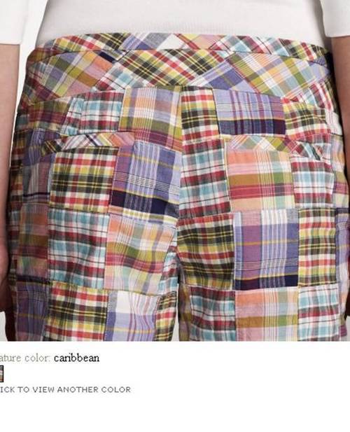 Patchwork Shorts - Cotton Blend, 3" x 3" Patch Size, Multicolored Design , 2 Pockets, Zipper/Button Closure for Casual Summer Wear