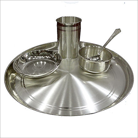 Round Premium Silver Dinner Set