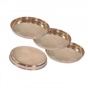 Indian Copper Hammered Dinnerware Thali