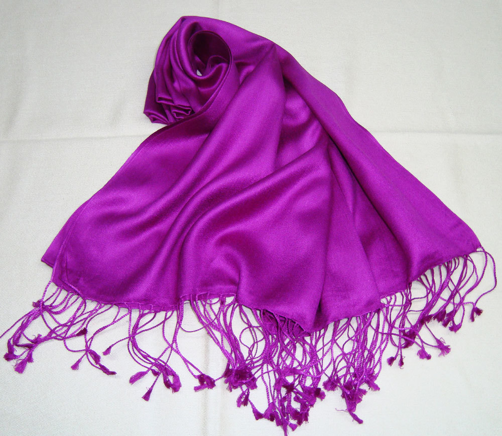 As Per Choice Plain Silk Wool Shawls