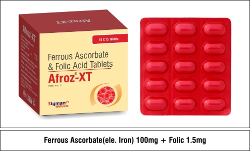 फेरस एस्कॉर्बेट 100Mg + फोलिक 1.5Mg आवेदन: क्लिनिकल