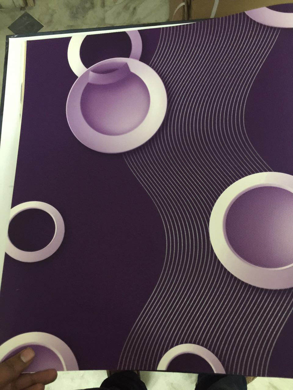 Vinyl Wallpaper - Complex Pattern Design For Wall Decoration, Ideal For Washroom Use