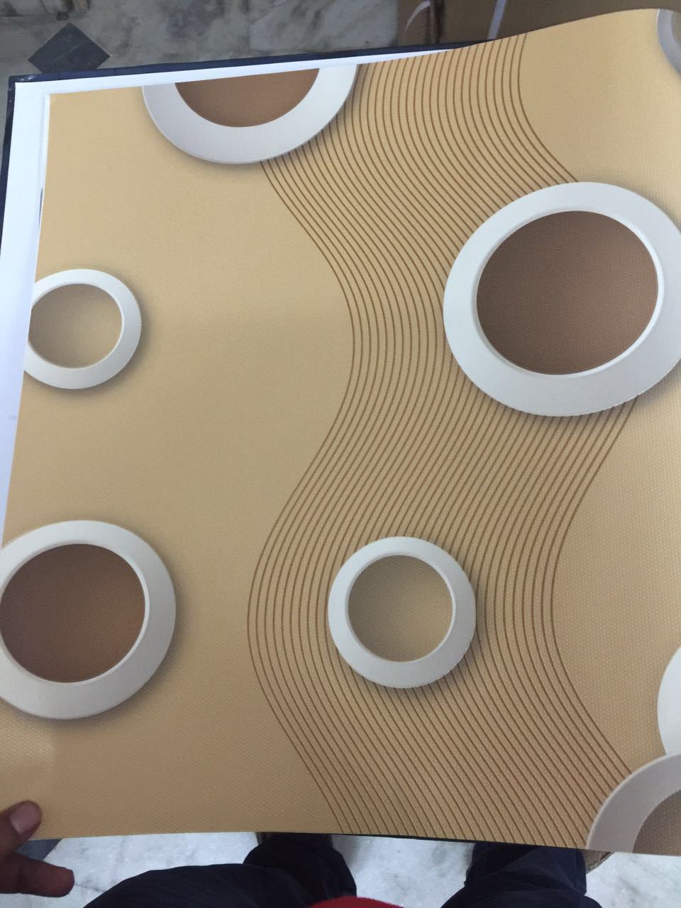 Vinyl Wallpaper - Complex Pattern Design For Wall Decoration, Ideal For Washroom Use