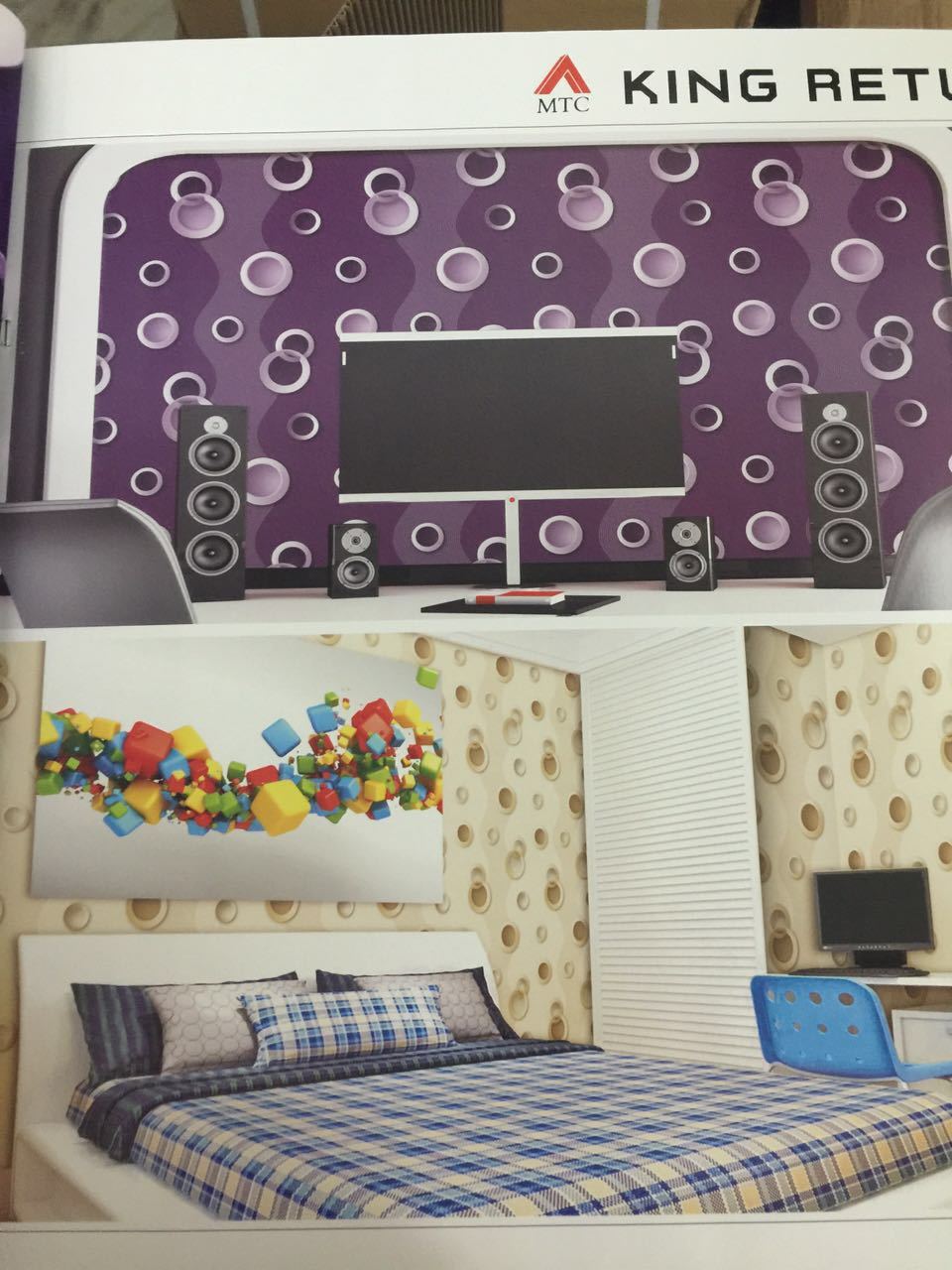 Vinyl Wallpaper - Complex Pattern Design For Wall Decoration, Ideal For Washroom Use