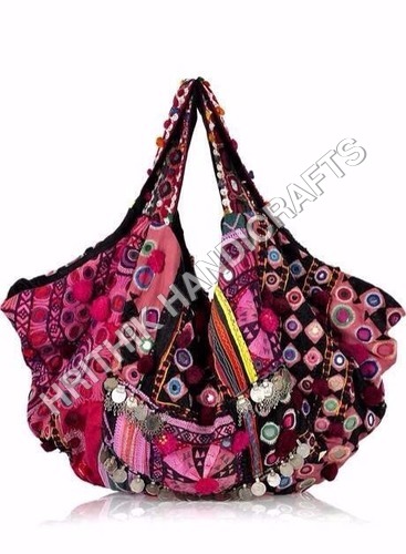 Pink Banjara Bag Design: Mirror Work