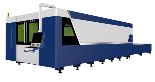 Fiber Laser Cutting Machine - Steel, Full Automatic, Blue | Environmental Friendly, High Efficiency, Low Noise, PLC Control System, Water Chiller Cooling