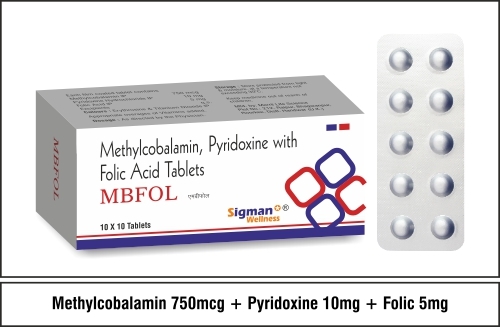 Folic 5Mg + Methylcobalamin 750Mcg + Pyridoxine 10Mg Application: Clinical