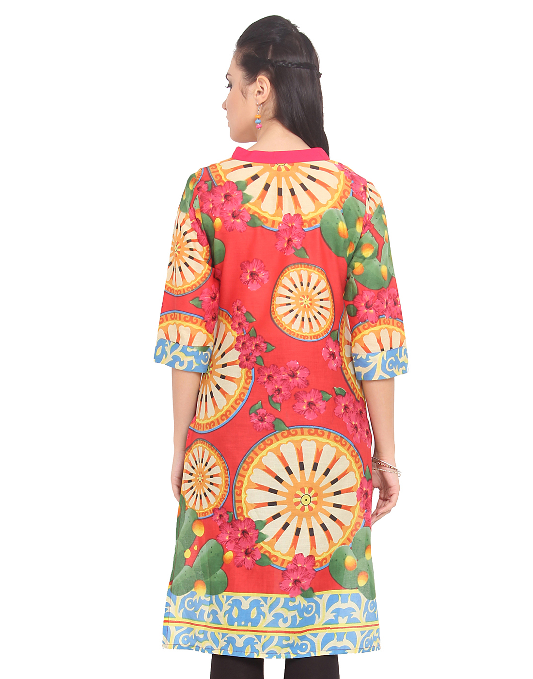 Buttoned Smart Fold On Neck Kurti