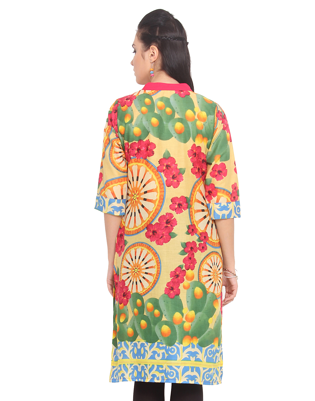 Buttoned Smart Fold On Neck Kurti