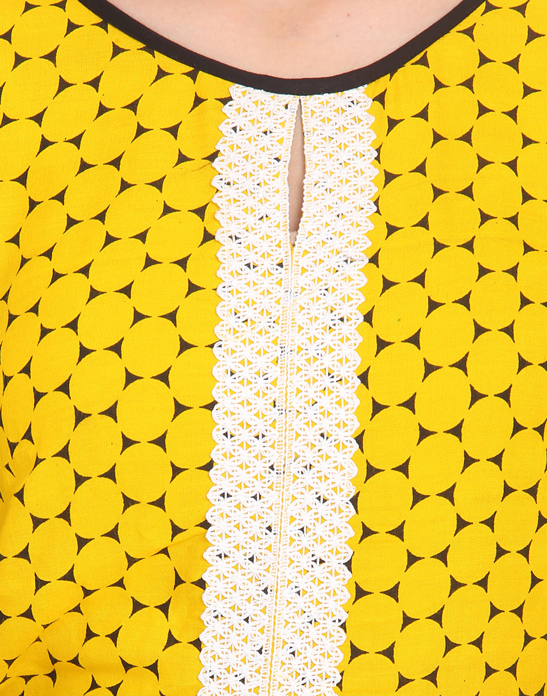 Chiffon Kurtis - Breathable, Elegant, And Versatile Yellow Fabric | Sizes S, M, L, Xl, Xxl, Half Sleeves, Round Neck, Printed, 41 Inches Length
