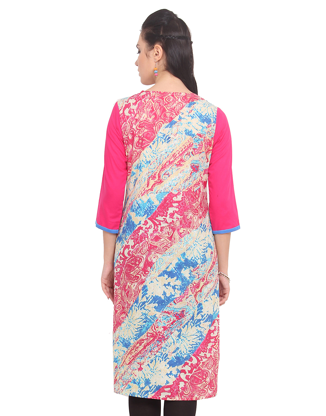 Unstitched Kurti - Rayon, 41 Inch Length, V-neck, Printed, Sizes S-xxl | Soft Fabric, Comfortable Fit, 3/4 Sleeves, Vibrant Colors