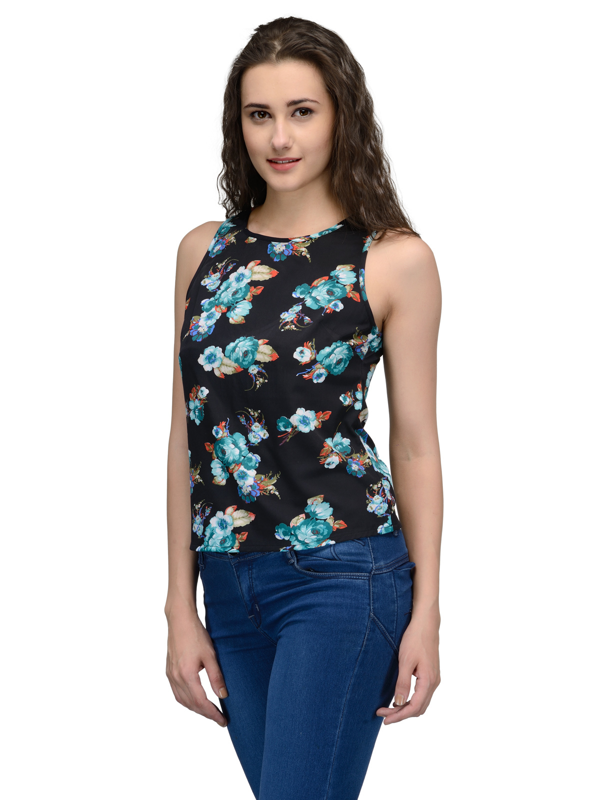 Multicolor Poly Crepe Women's Top