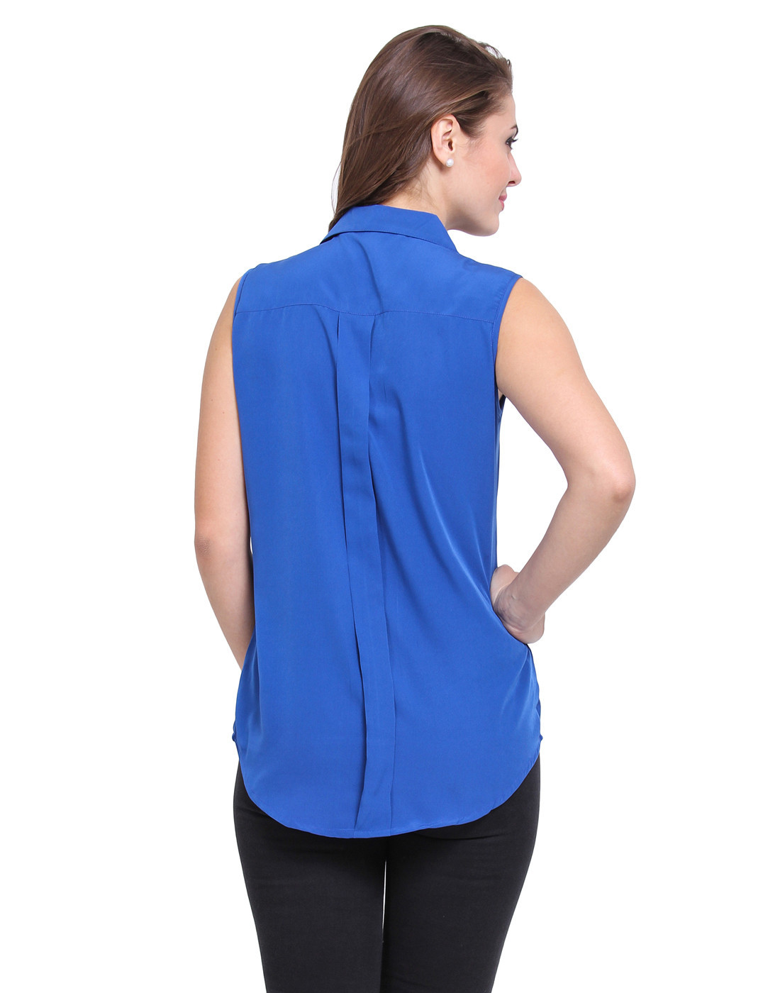 Sleeveless Drape Wrap Top