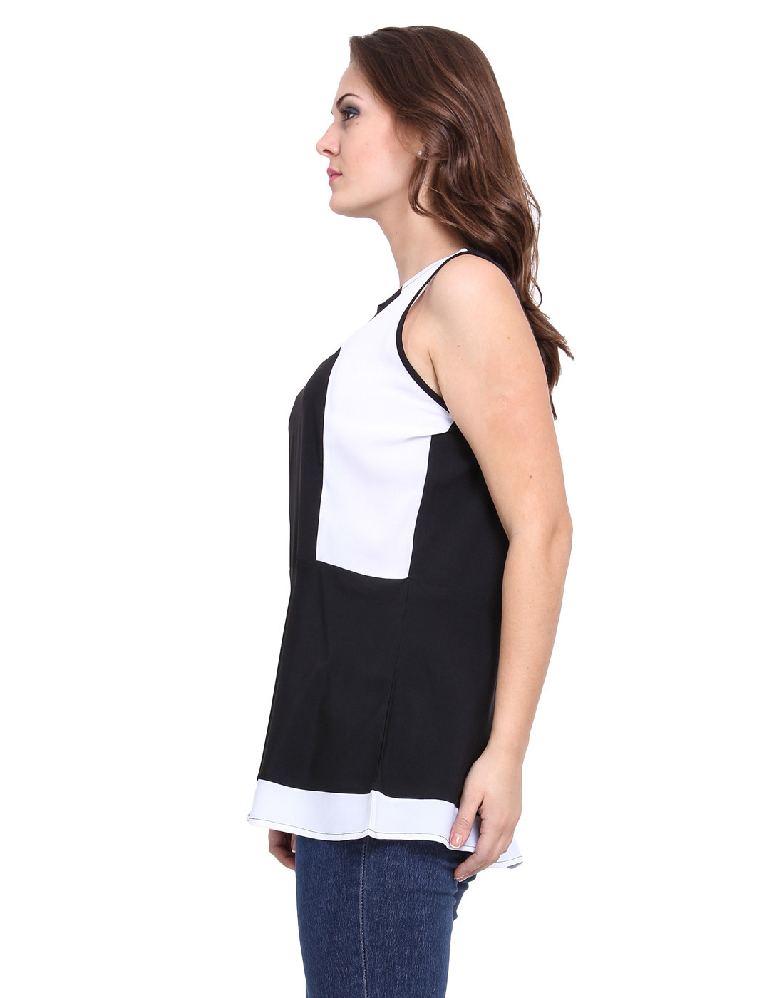 Flare Contrast Patch Top