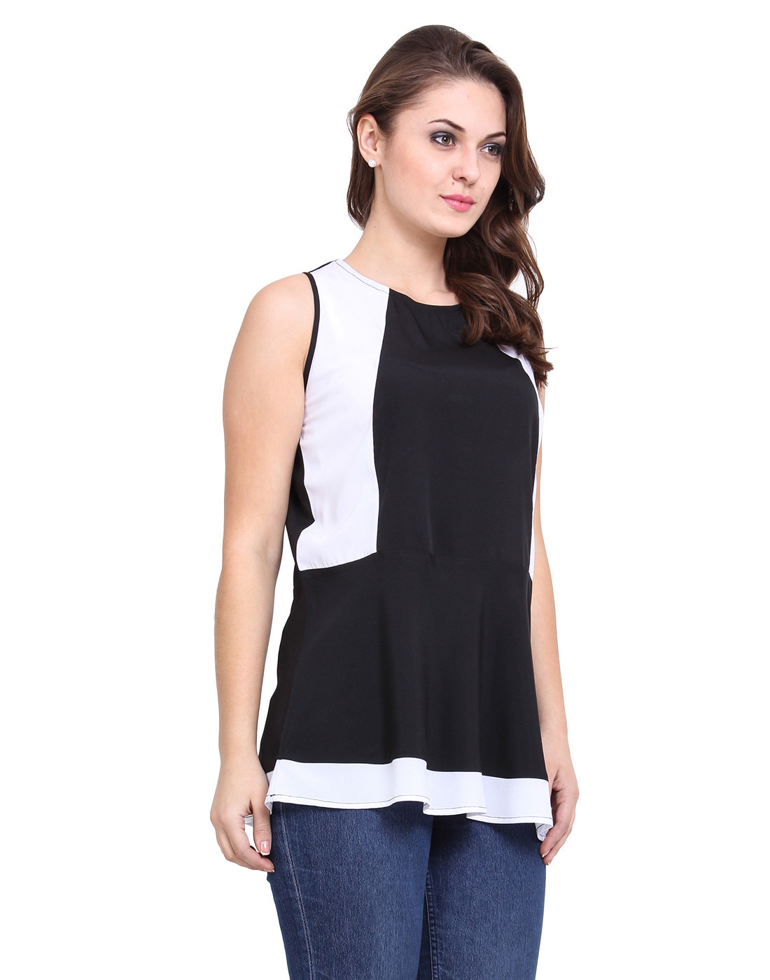 Flare Contrast Patch Top