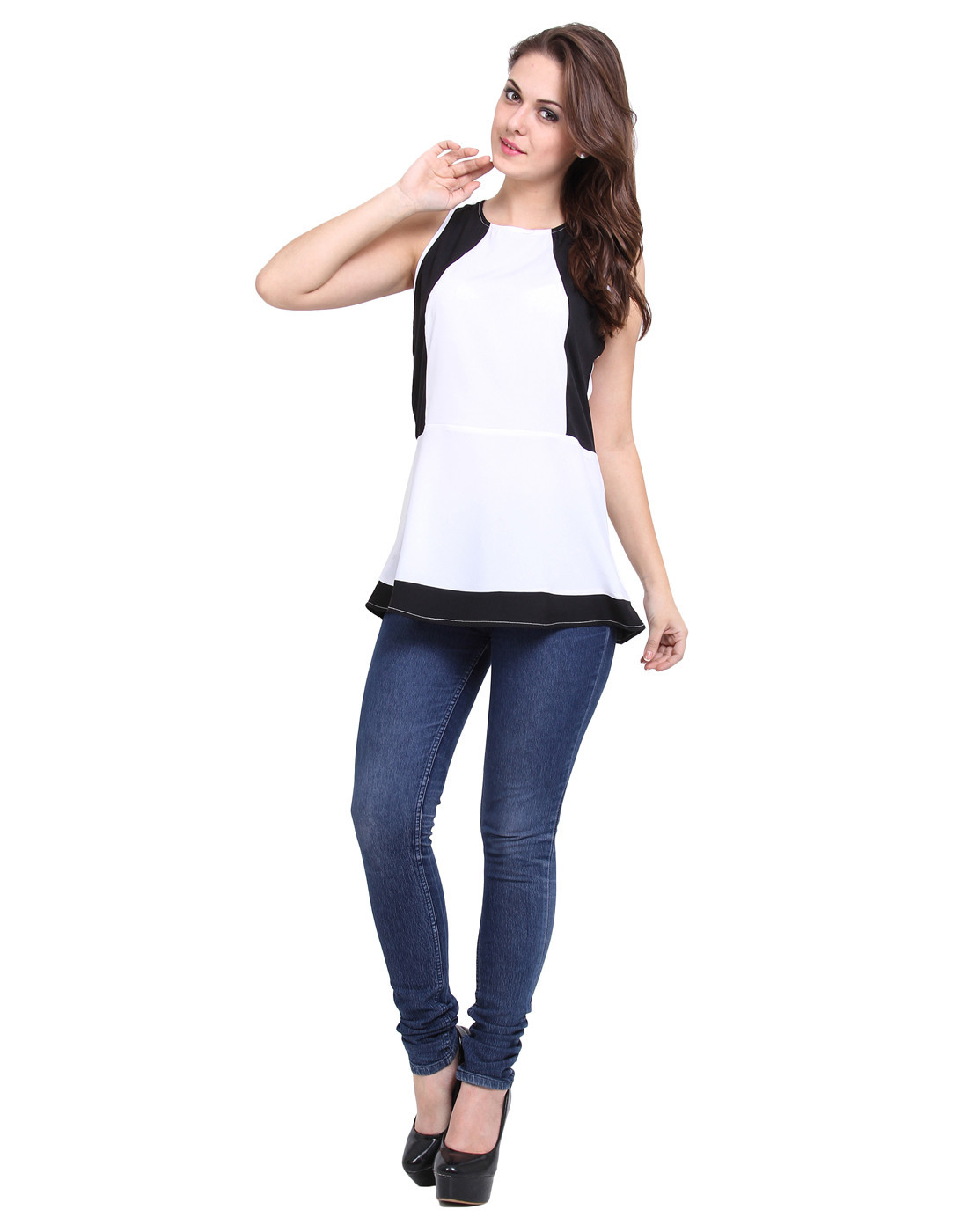 Flare Contrast Patch Top