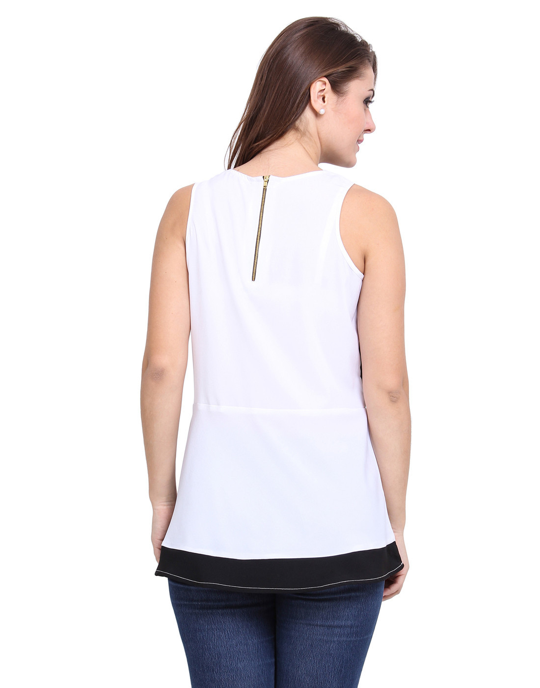 Flare Contrast Patch Top